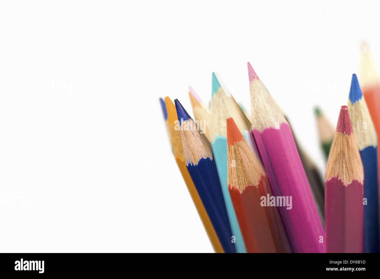 group of color pencils Stock Photo
