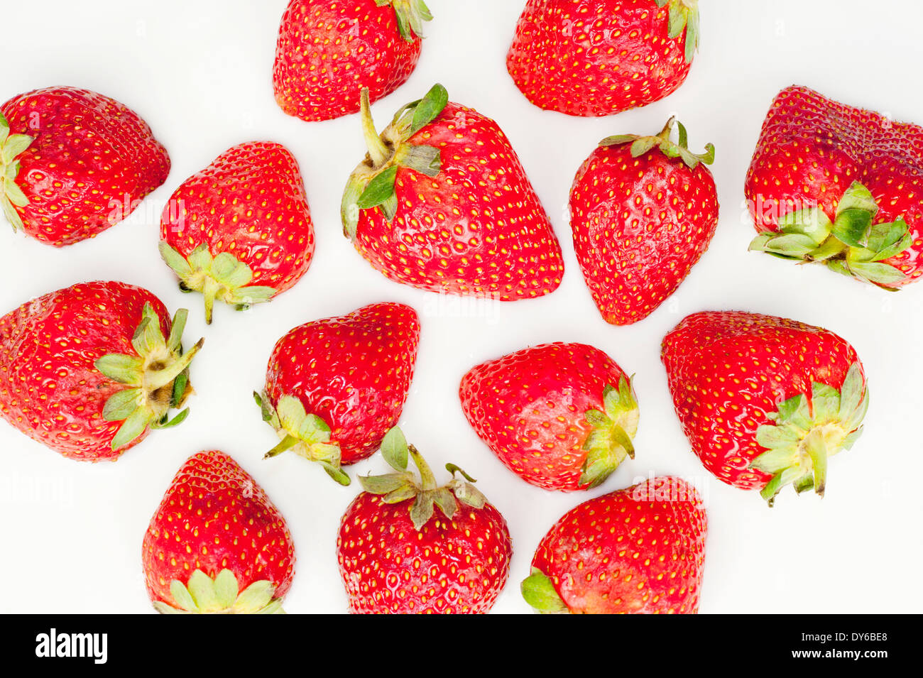 Strawberries in bed of yoghurt Stock Photo Alamy