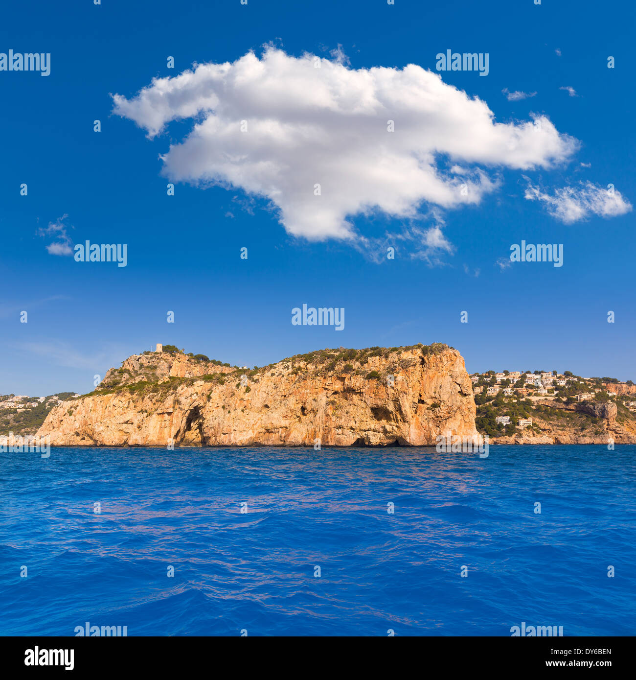 Javea Isla del Descubridor Xabia in Mediterranean Alicante at Spain Stock Photo