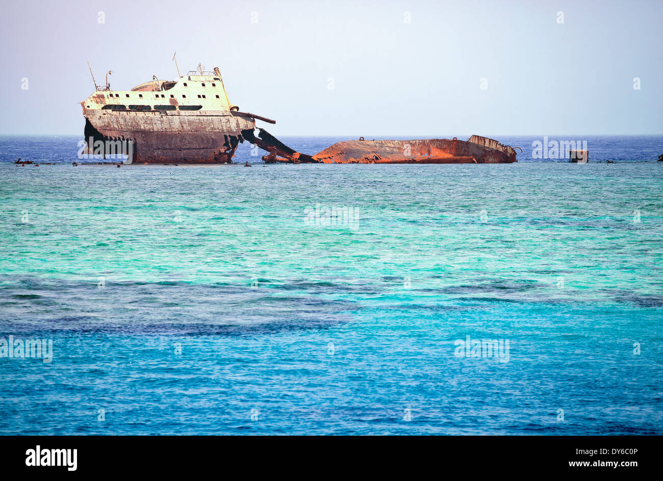 Shipwreck on the reef, Egypt, Red Sea. Stock Photo