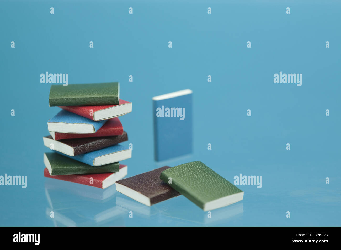 back to school concept with miniature school books Stock Photo