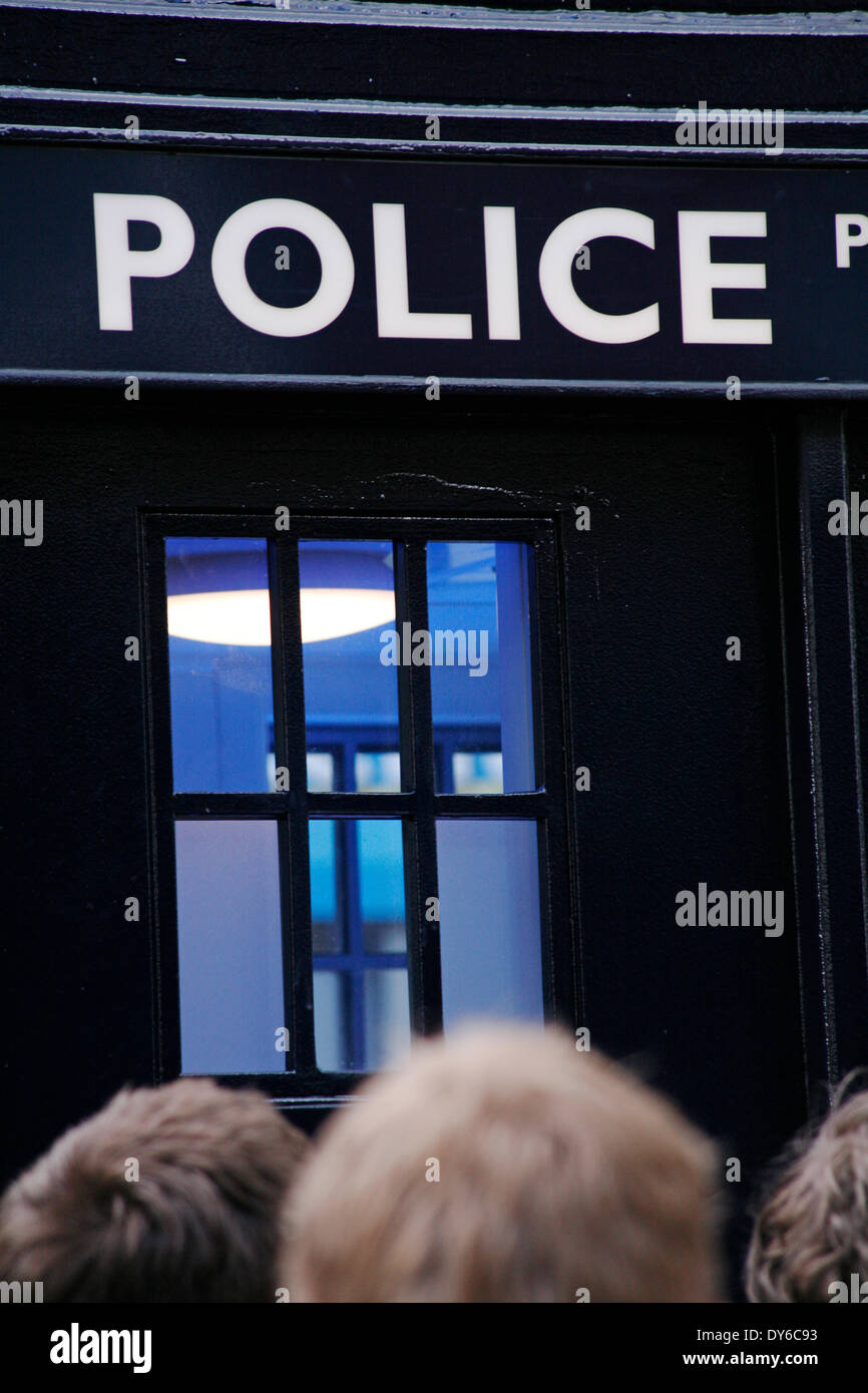 British Police Box R Blue police box time hi-res stock photography and images - Alamy