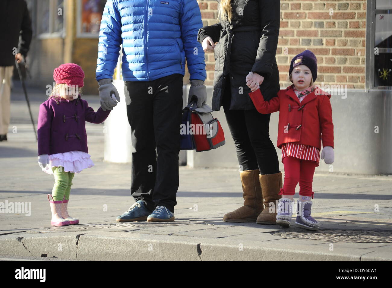 Matthew Broderick takes his twin daughters Marion and Tabitha Broderick