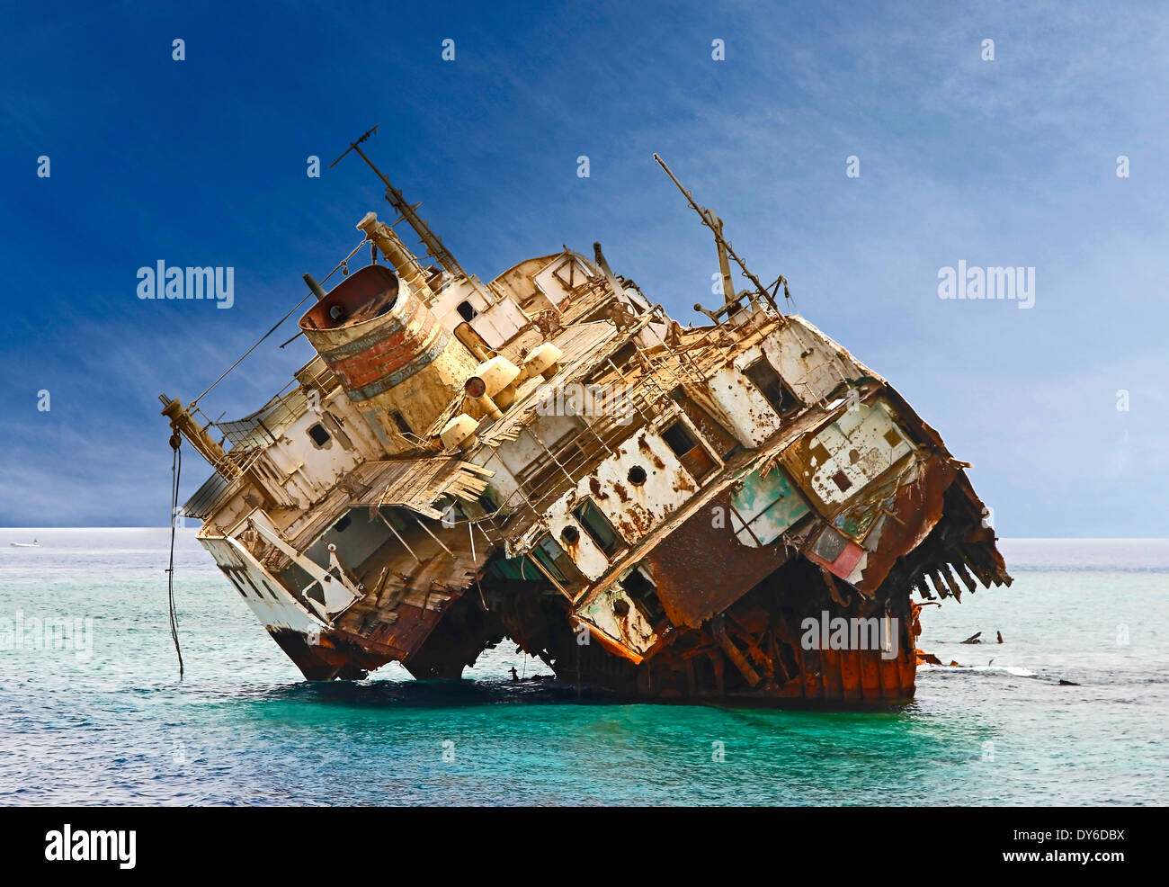 Shipwreck in Red Sea, Egypt Stock Photo