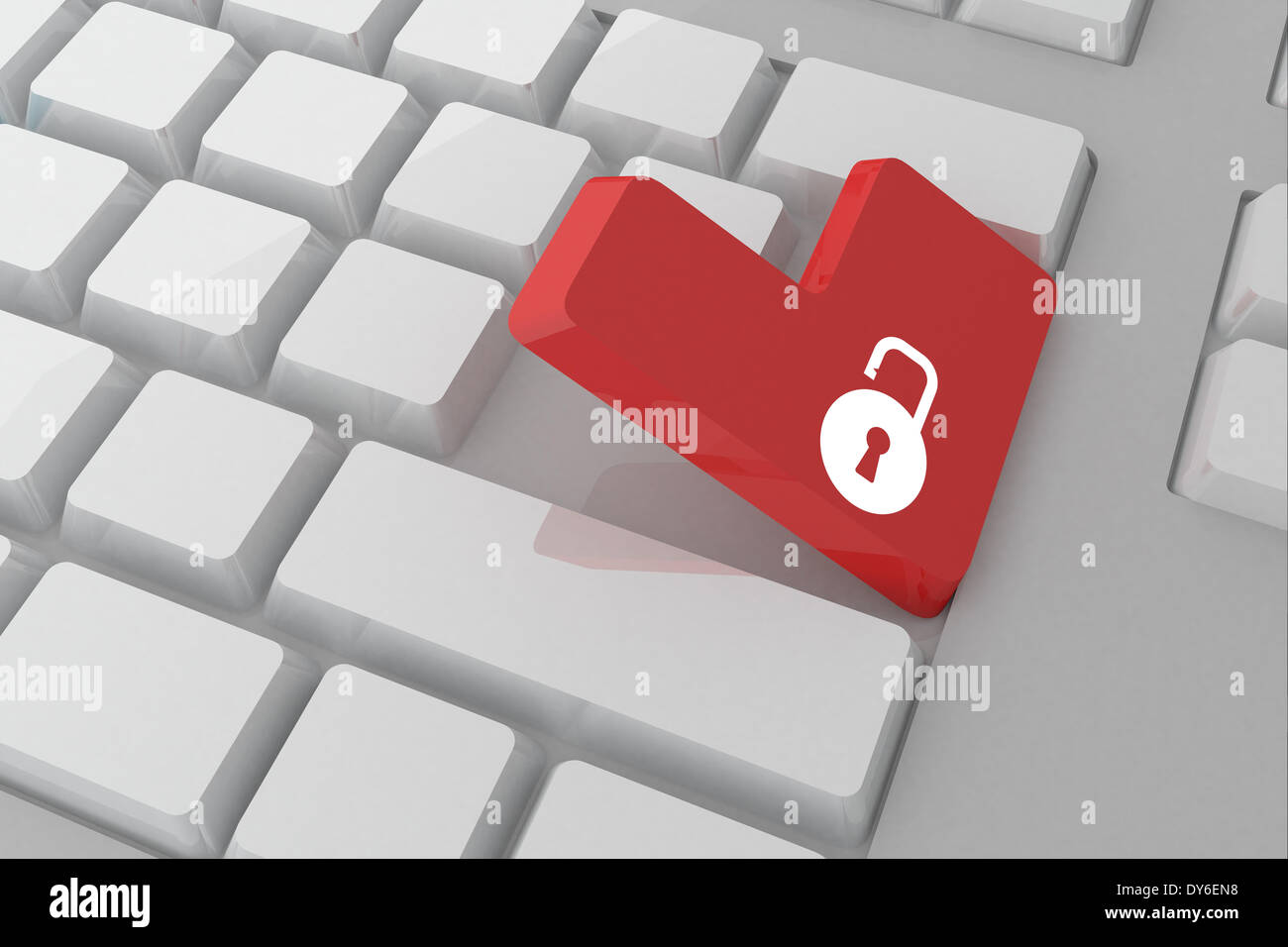 Composite image of lock on key Stock Photo