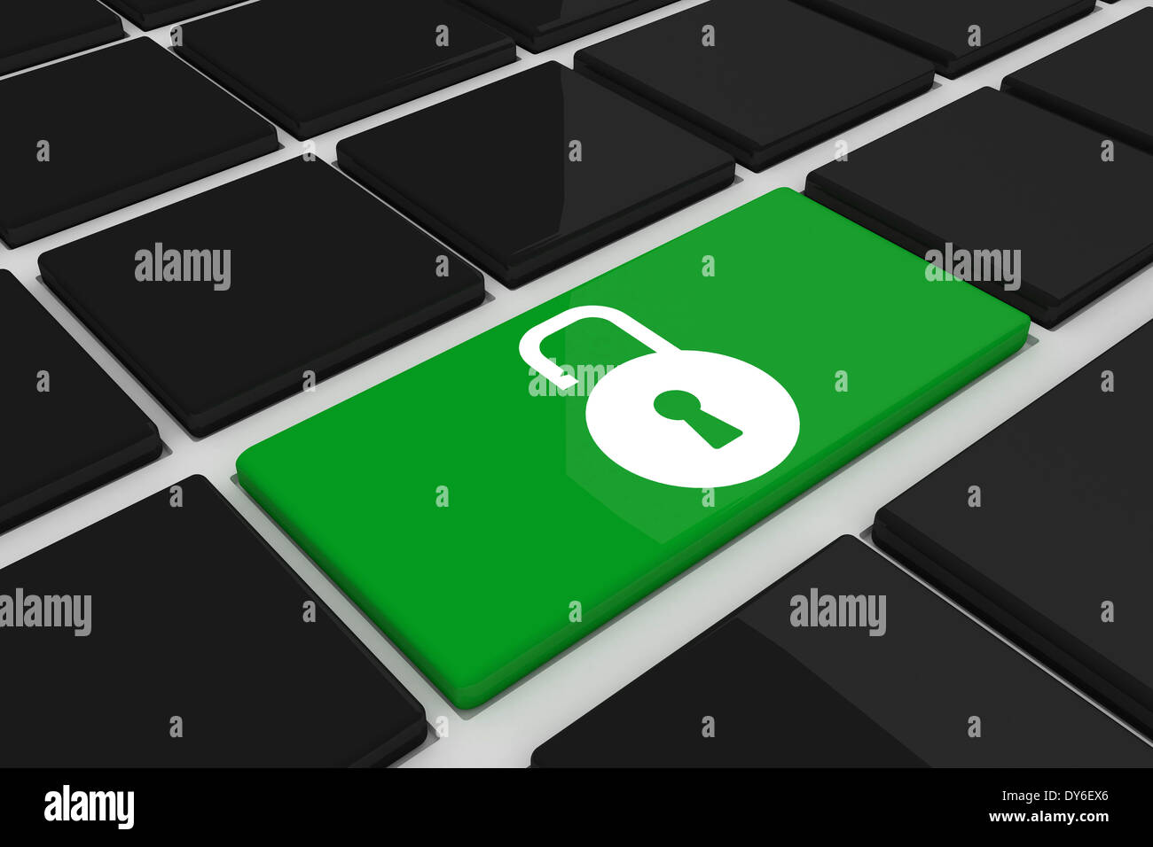 Composite image of lock on key Stock Photo