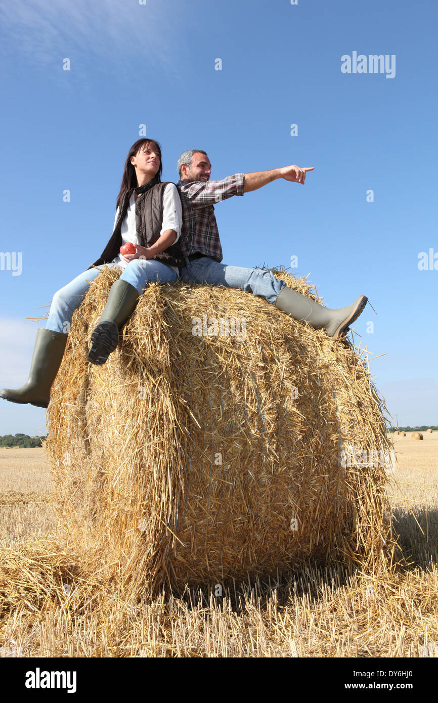 Farmer and wife Stock Photo - Alamy