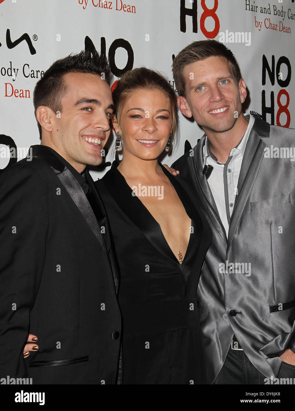 NOH8 Celebrity Studded 4th Anniversary Party at Avalon - arrivalsFeaturing: Jeff Parshley,LeAnn Rimes,Adam Bouska Where: Hollywood California USAWhen: 13 Dec 2012 Stock Photo
