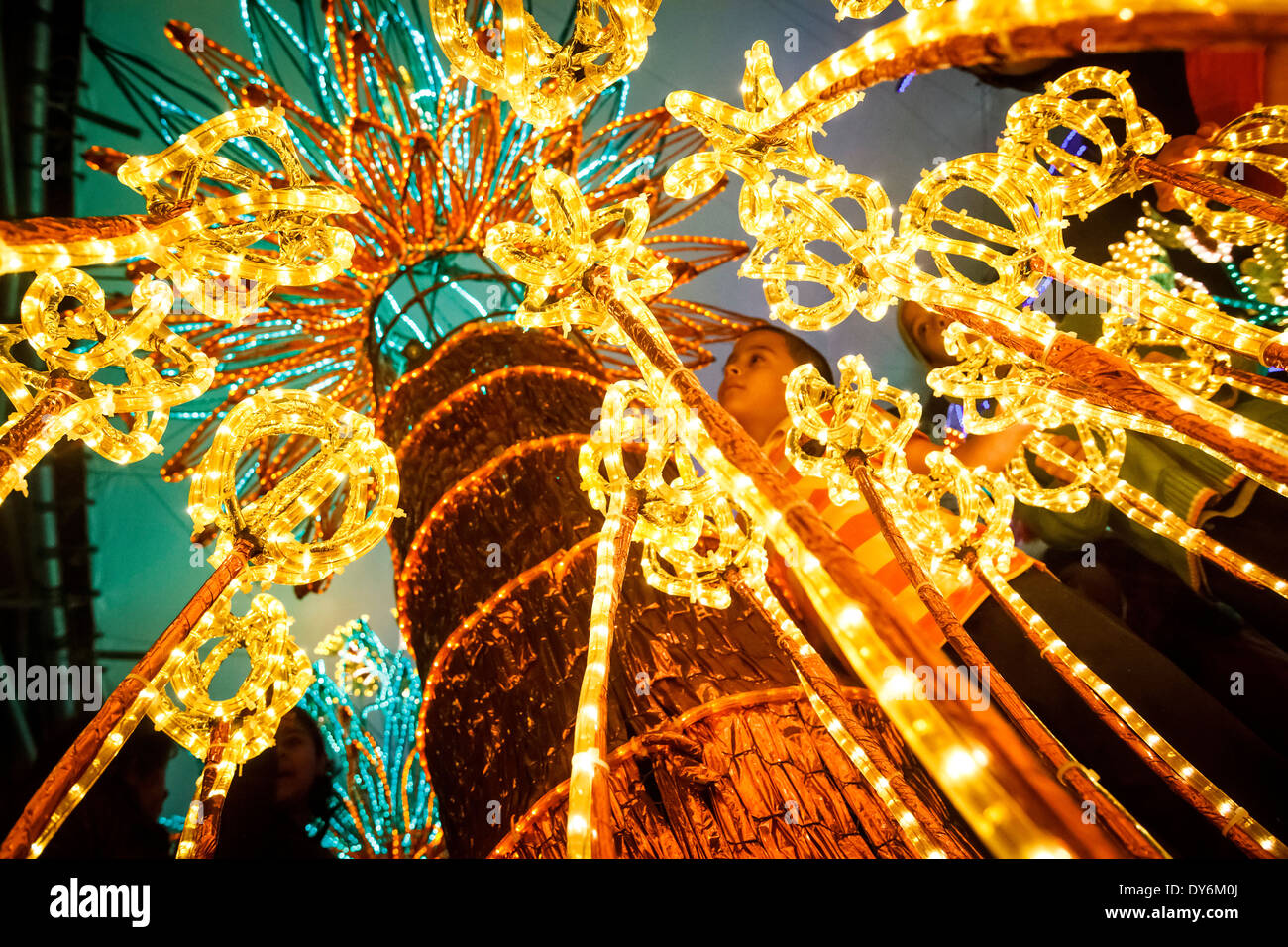 Medellin Christmas lighting. Stock Photo