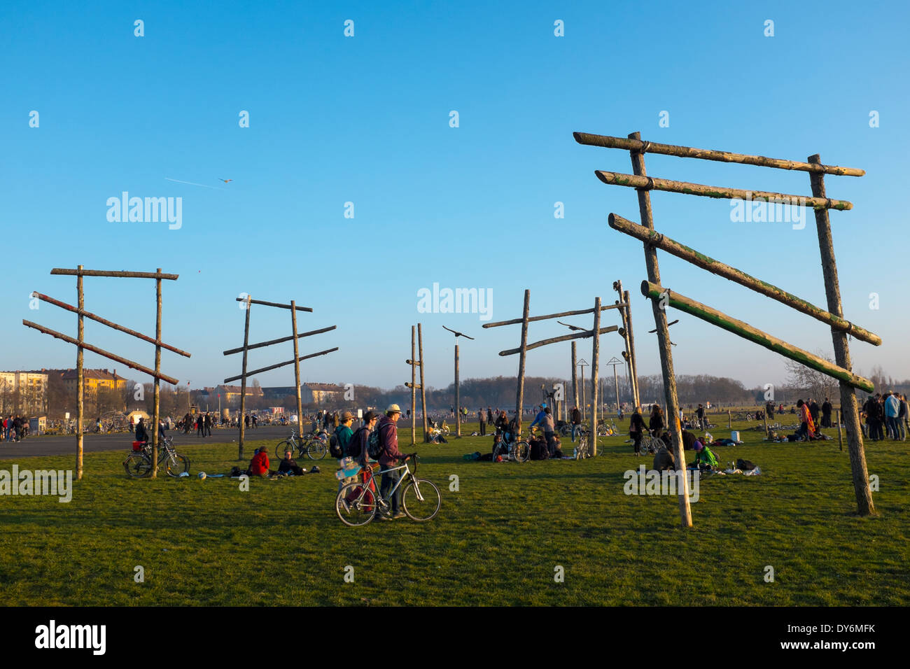 Tempelhof park at former Tempelhof Airport, Berlin, Germany Stock Photo