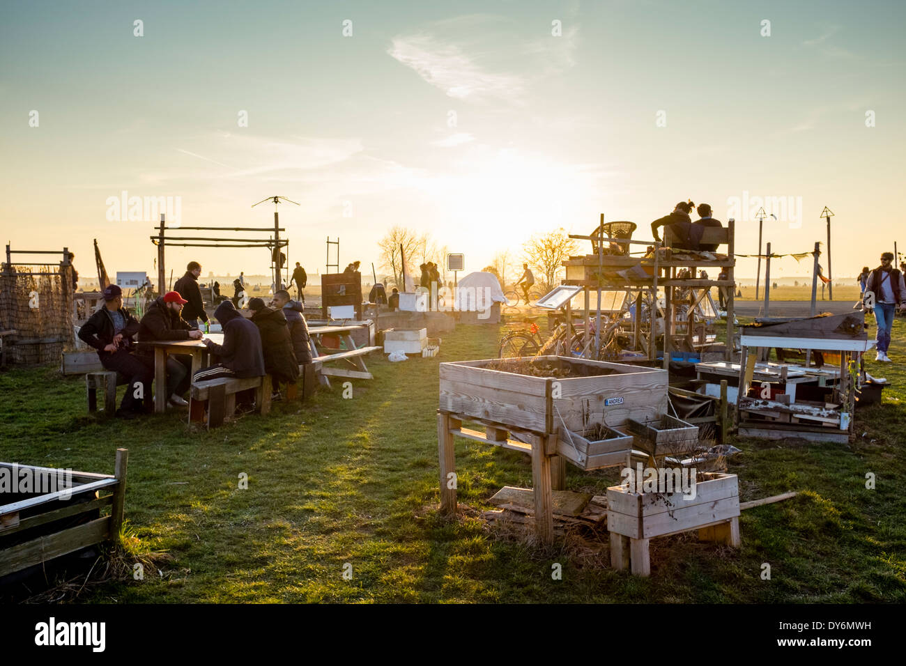 Neighborhood garden Schillerkiez at  Tempelhof park Berlin, Germany Stock Photo