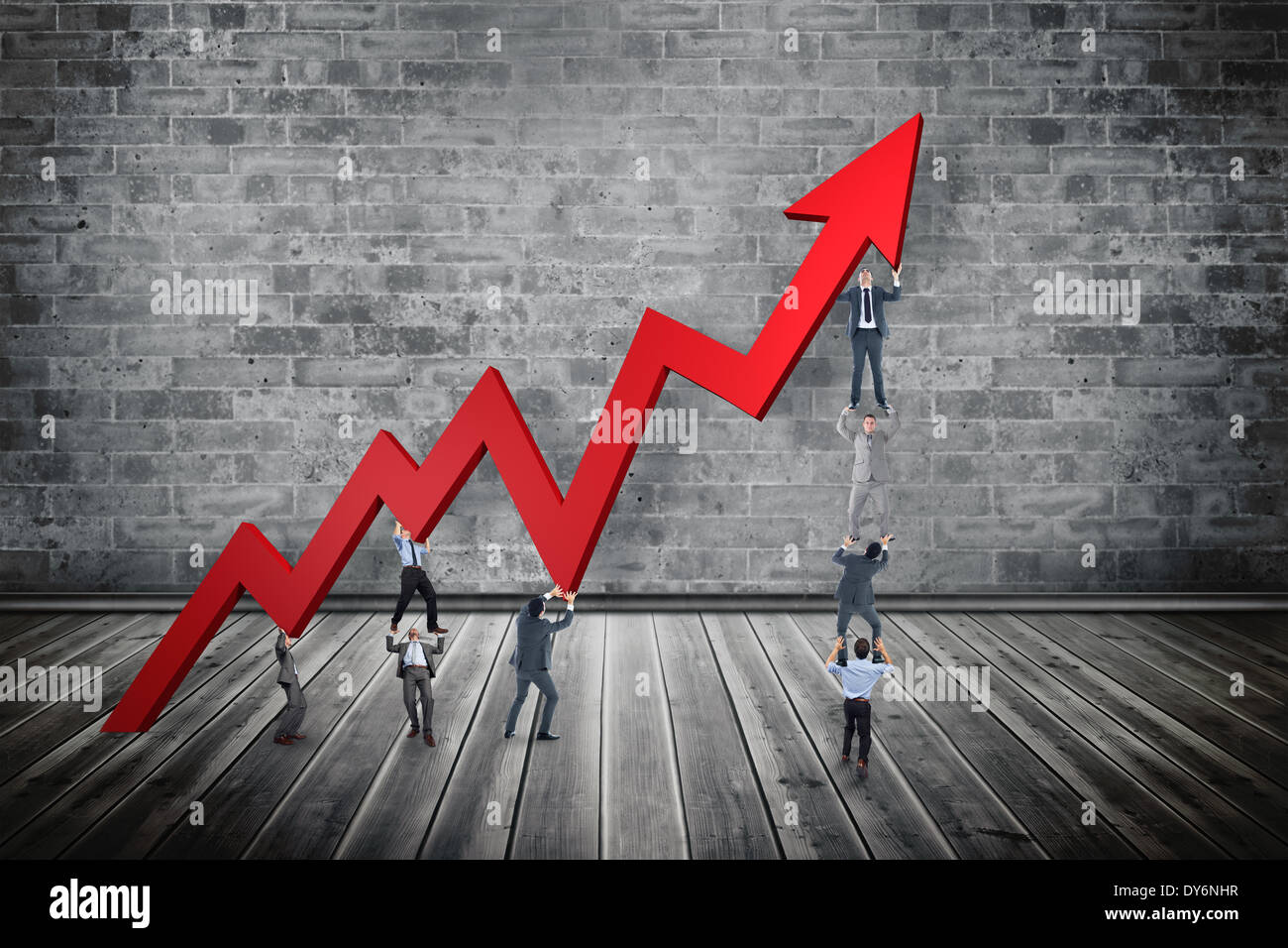 Composite image of business teamwork Stock Photo