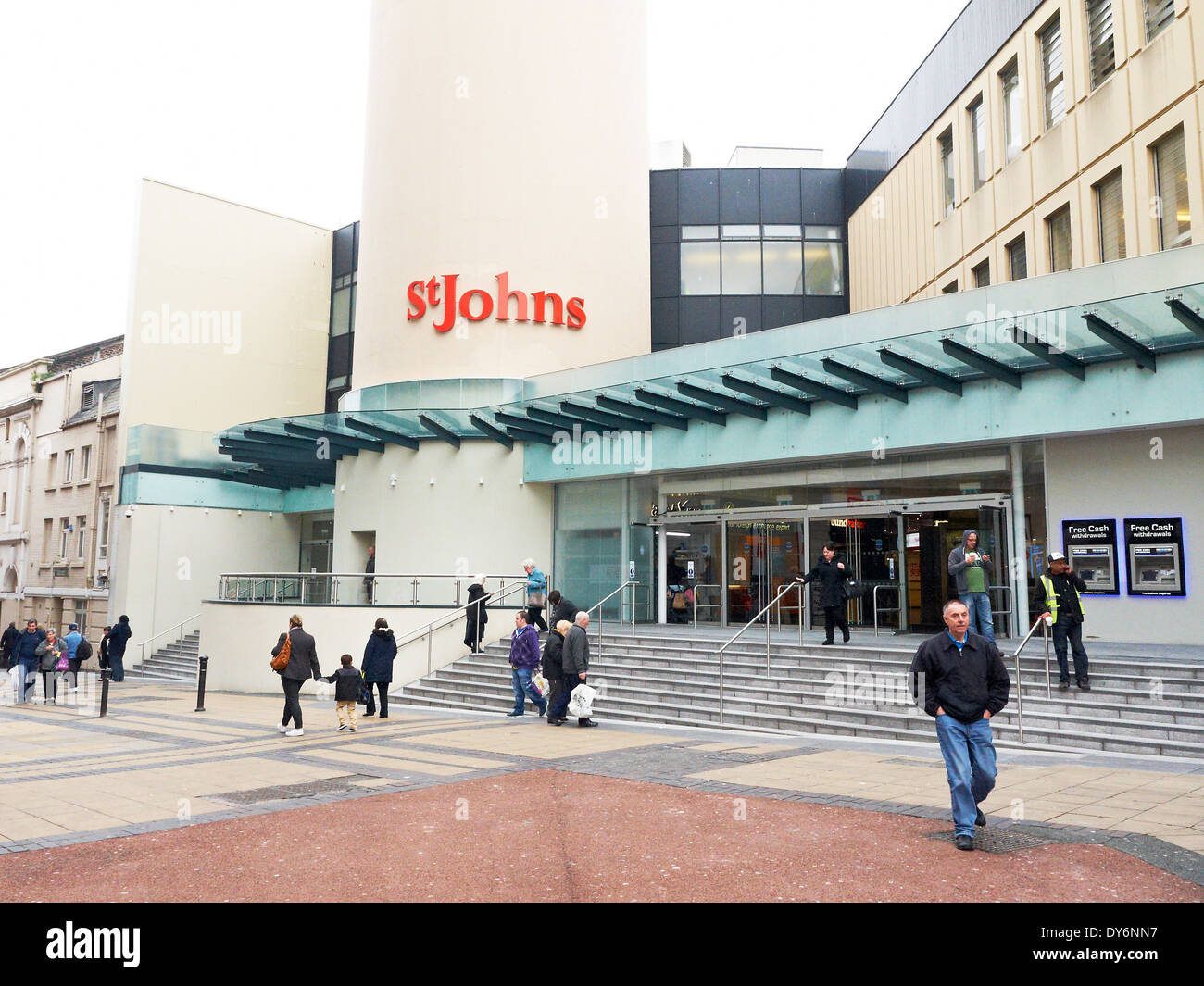Entrance to St Johns shopping centre in Liverpool Merseyside UK Stock Photo