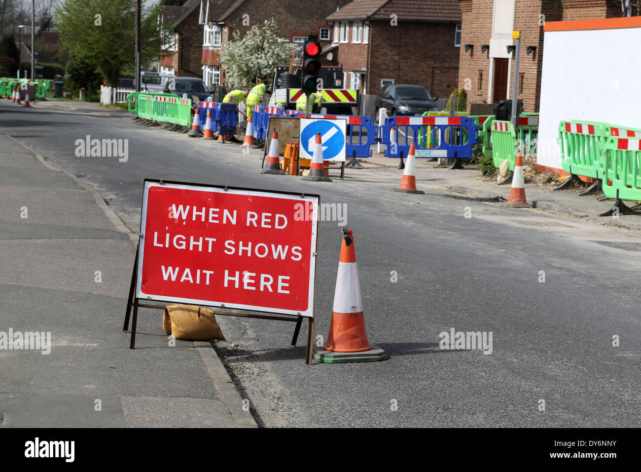 road works in burgess hill west sussex Stock Photo Alamy