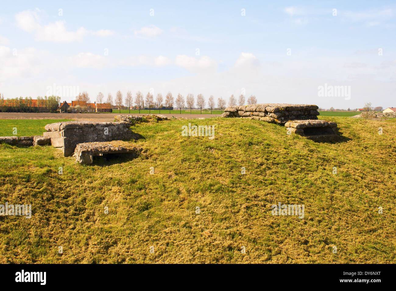 WW1 foxhole trench of death in Diksuimde Flanders Belgium Stock Photo