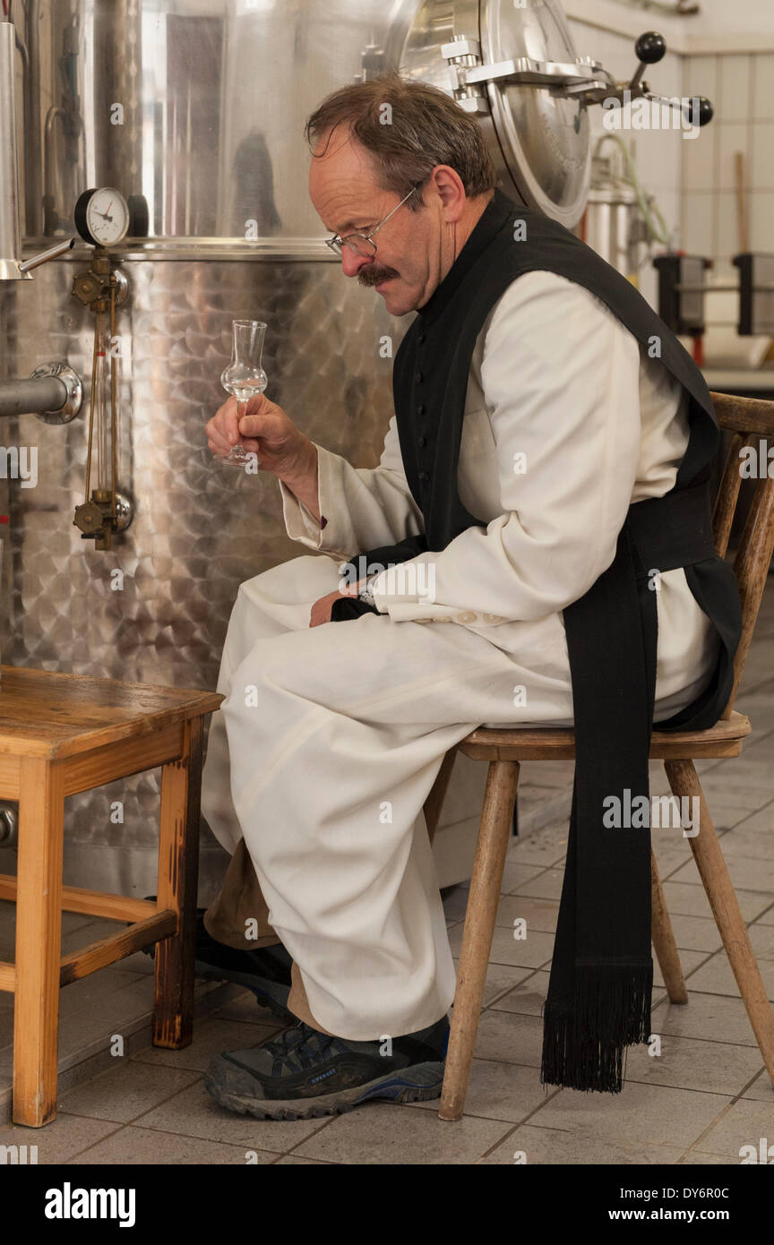 Abbey Stams - the life of the Cistercian monks - distillery - Brother Franz - June 2013 Stock Photo