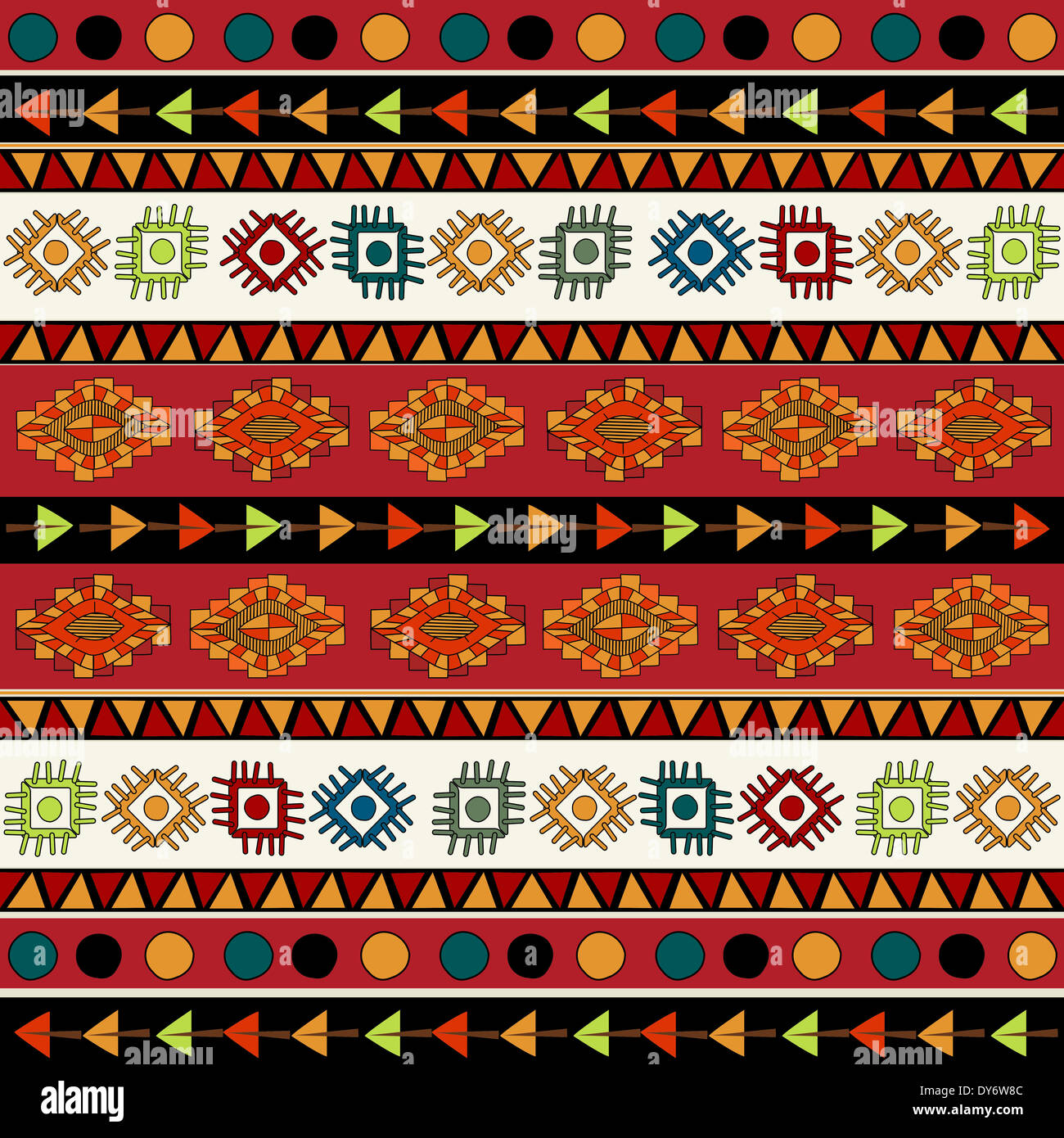 Abstract Ethnic pattern in vivid colors. Fancy multicolored background ornament. Stock Photo