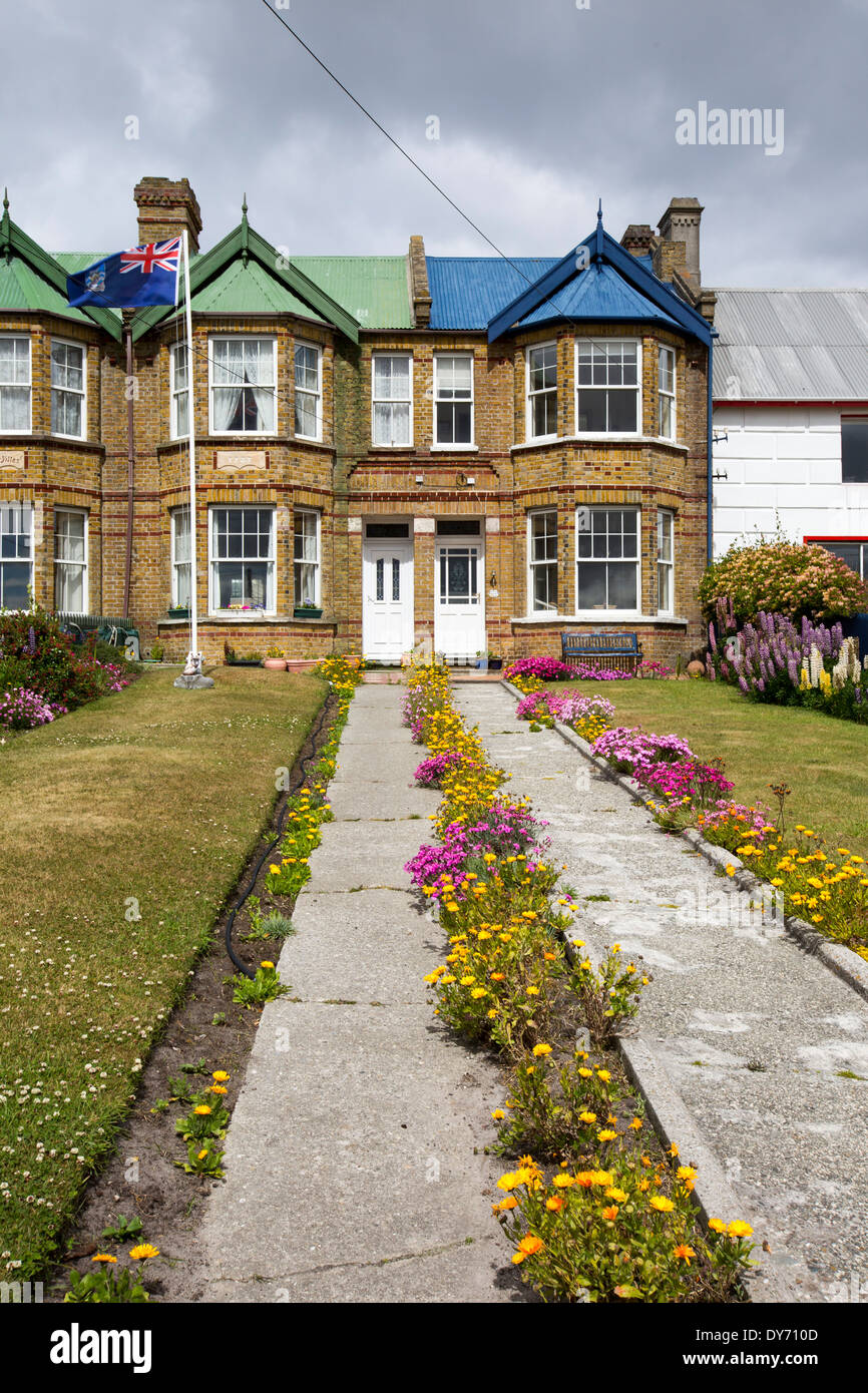 Houses in Port Stanley, the capital of the Falkland Islands Stock Photo