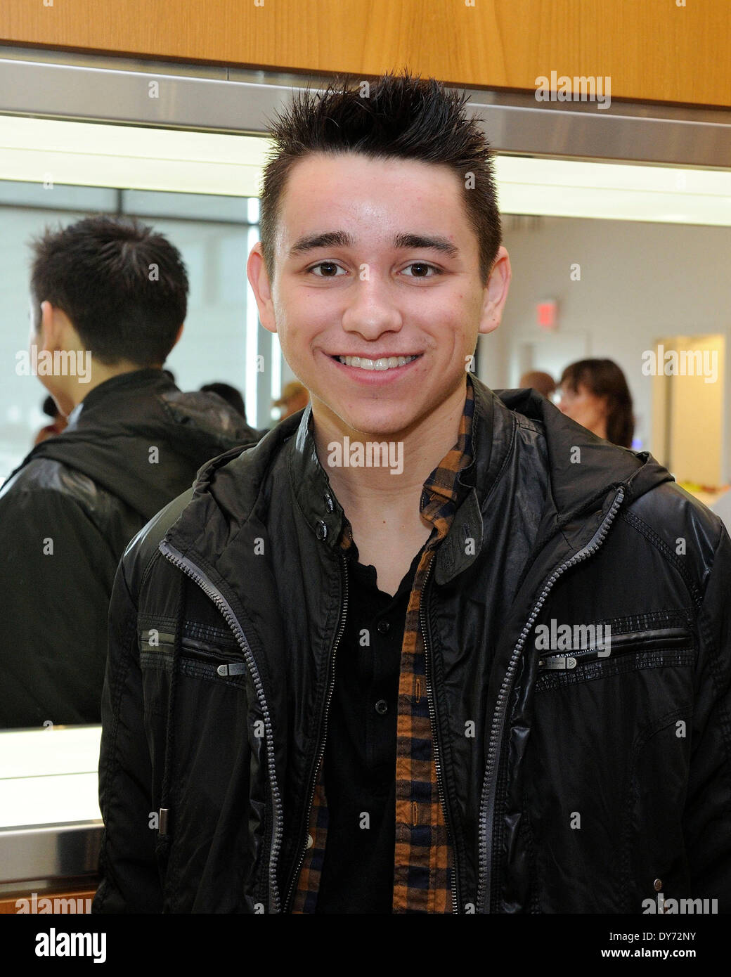 Toronto, Canada. 8th April 2014. Jordan McIntosh poses for photo at the  press conference for the