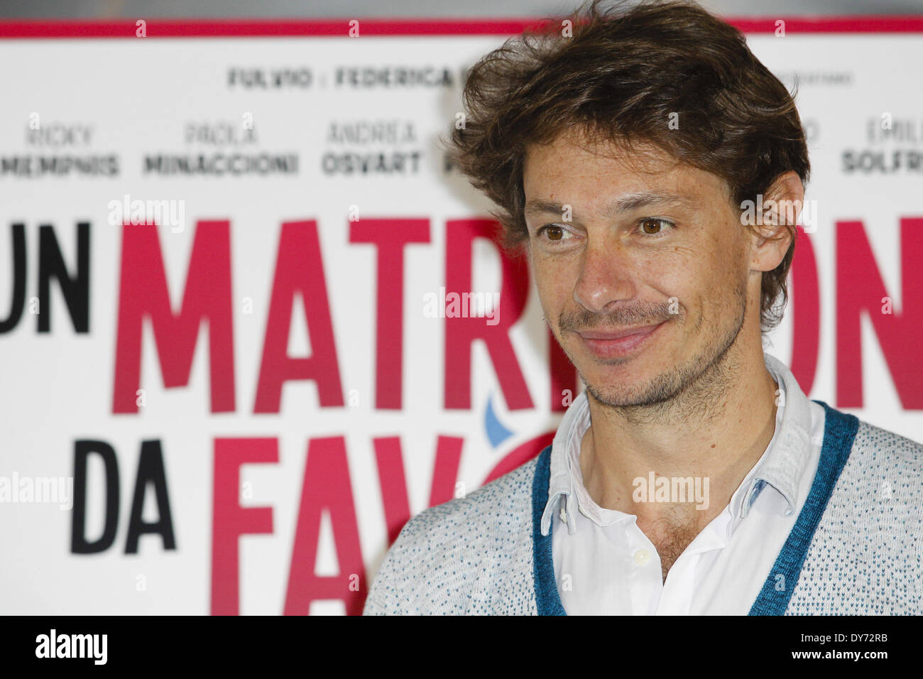 Rome, Italy. 8th April, 2014. Actors Giorgio Pasotti attends '''A FAIRYTALE WEDDING'' (Un Matrimonio da Favola) photocall in Rome - Adriano Cinema Credit:  Andrea Ciucci/NurPhoto/ZUMAPRESS.com/Alamy Live News Stock Photo