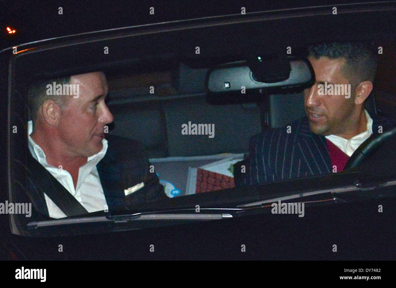 David Furnish leaves BOA Steakhouse with a friend Featuring: David Furnish Where: Los Angeles California United States When: 21 Dec 2012 Stock Photo
