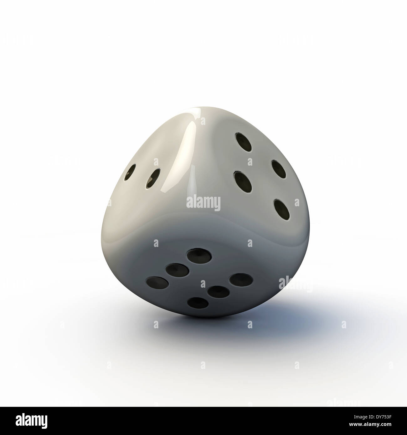 illustration of a white dice isolated on white background Stock Photo ...