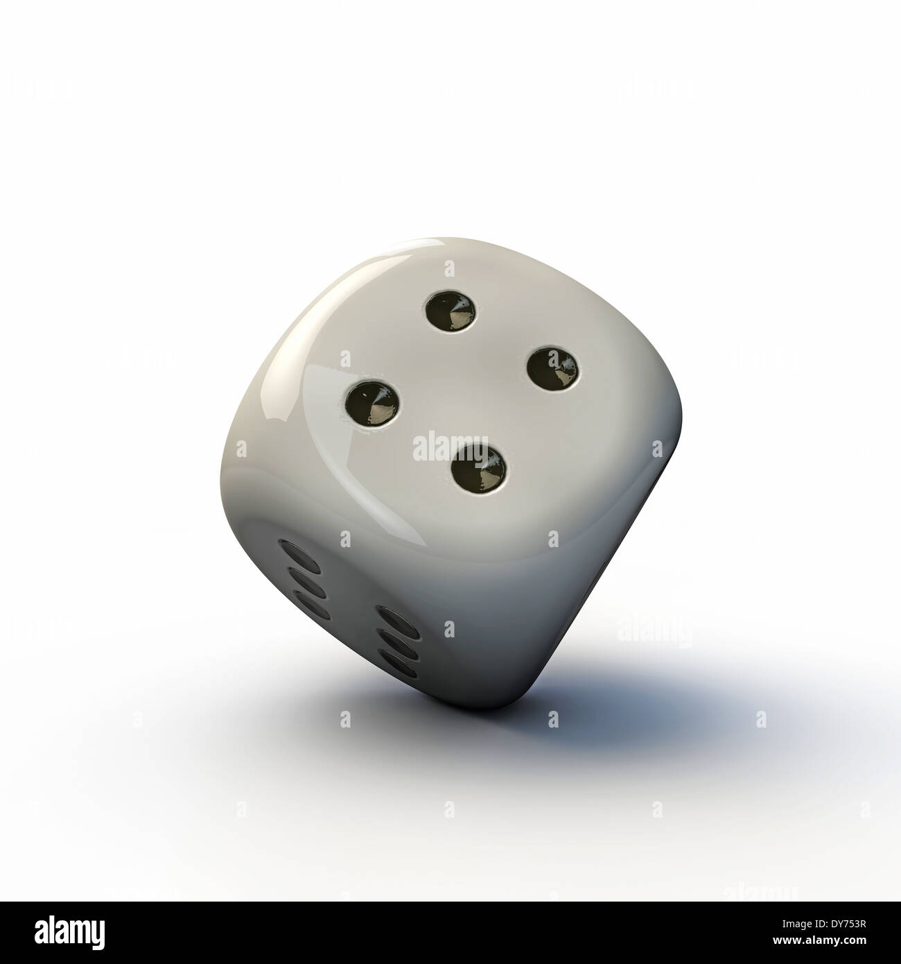 illustration of a white dice isolated on white background Stock Photo ...