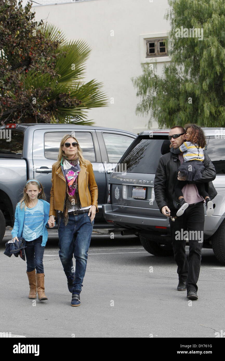 Heidi Klum shopping for groceries at Whole Foods with her boyfriend and two daughters Featuring: Heidi Klum,Martin Kirsten,Helene Boshoven Samuel,Leni Samuel Where: Los Angeles California USA When: 30 Dec 2012 Stock Photo