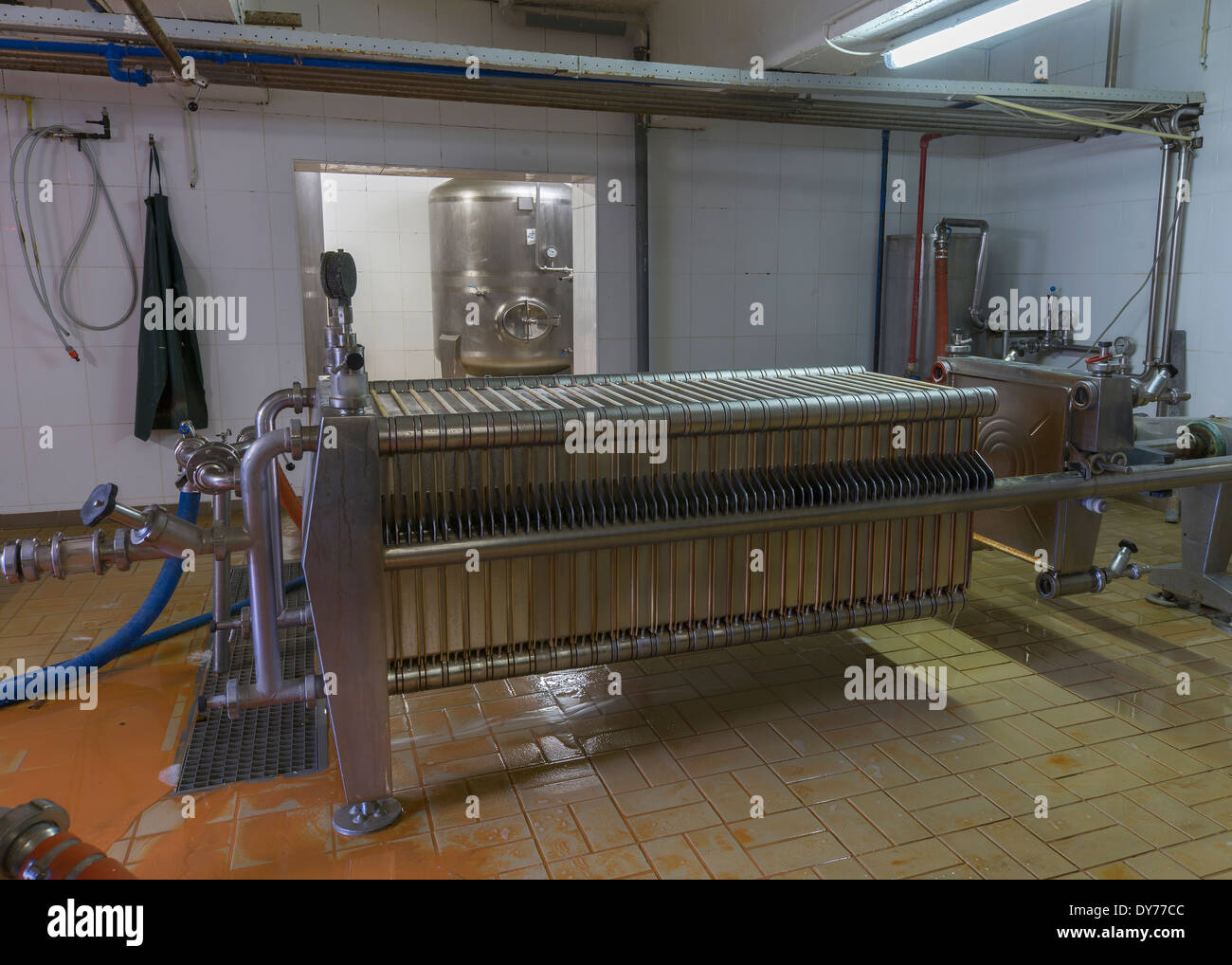 Beer filter installation at Brewery 'Het Sas' in Boezinge, Belgium