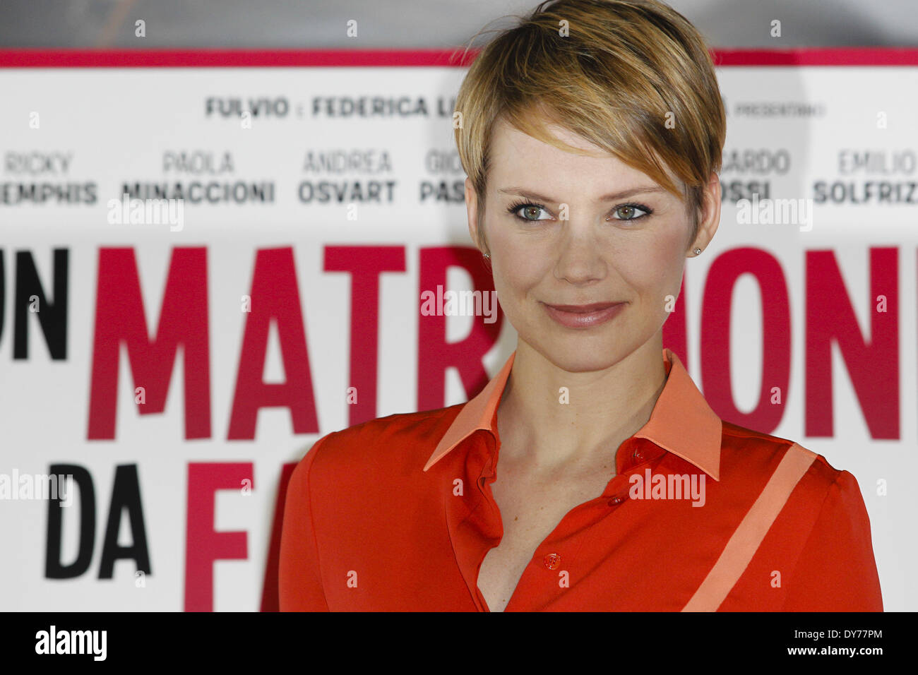 Rome, Italy. 8th Apr, 2014. ROME, ITALY - MARCH 08, 2014 : Actress Andrea Osvart attends '''A FAIRYTALE WEDDING'' (Un Matrimonio da Favola) photocall in Rome - Adriano Cinema Credit:  Andrea Ciucci/NurPhoto/ZUMAPRESS.com/Alamy Live News Stock Photo