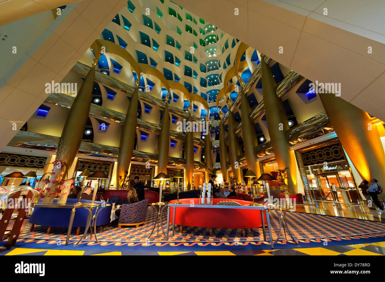 The Magnificent Interior At The Burj Al Arab Classed As One Of The