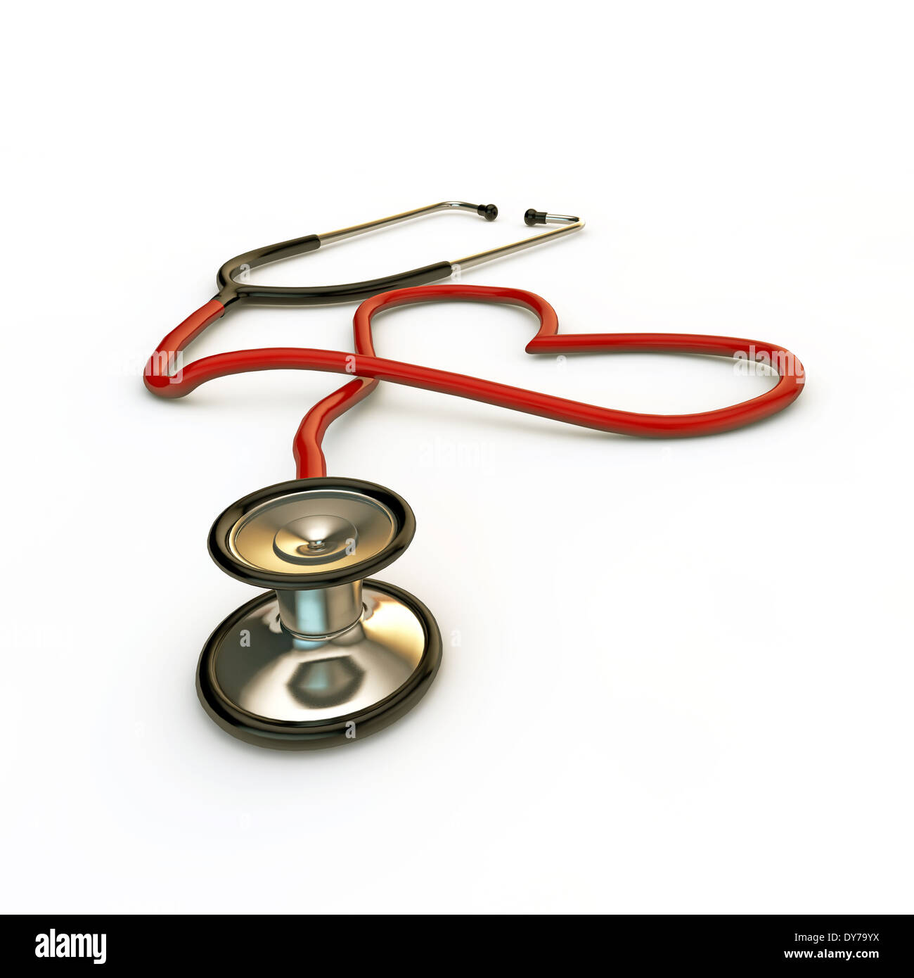 stethoscope heart shaped isolated on white background Stock Photo - Alamy