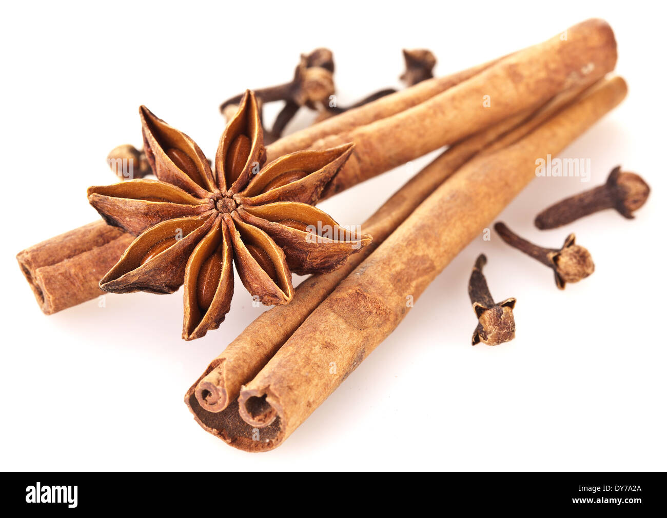 Spices isolated on a white background. Stock Photo