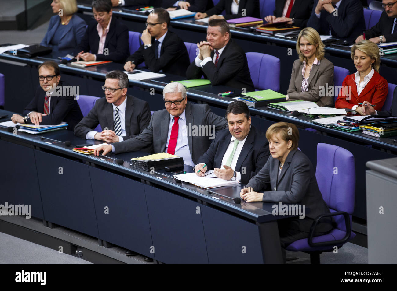 Berlin, Berlin. 8th Apr, 2014. 28th meeting of the German Parliament ...
