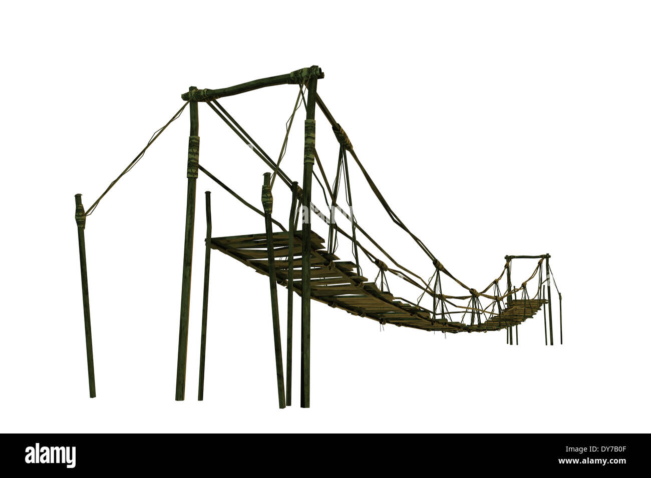 illustration of a wooden bridge isolated on white background Stock ...