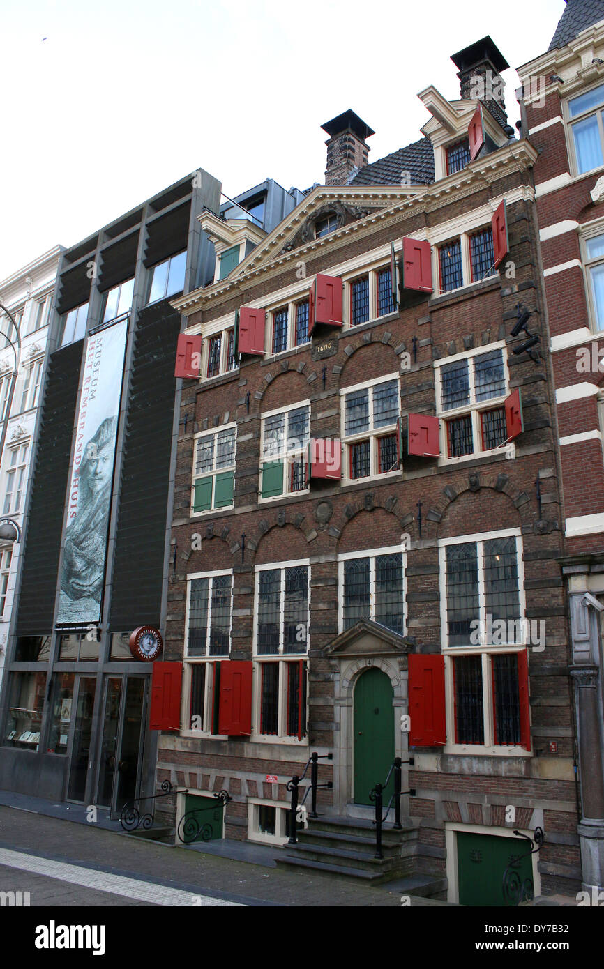 The Rembrandt House (Rembrandthuis) Museum in the Jodenbreestraat in Amsterdam center Stock Photo