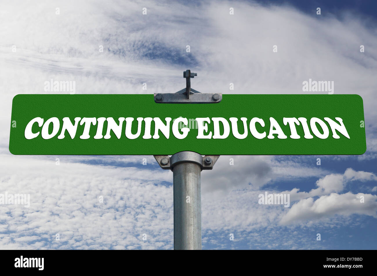 Continuing education road sign Stock Photo Alamy
