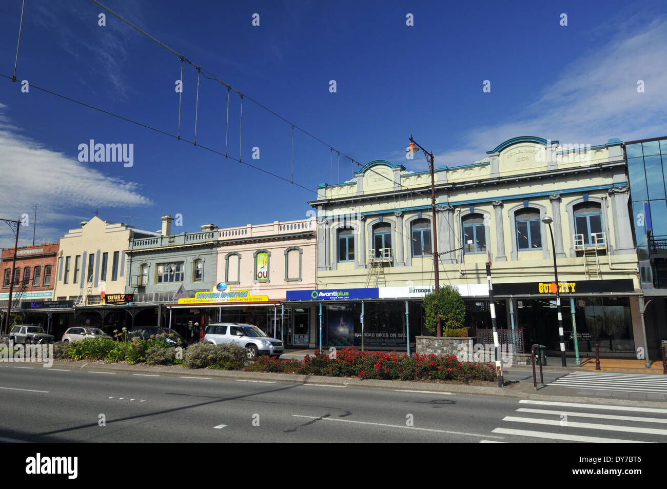 Traditional buildings in Invercargill, South Island, New Zealand Stock Photo