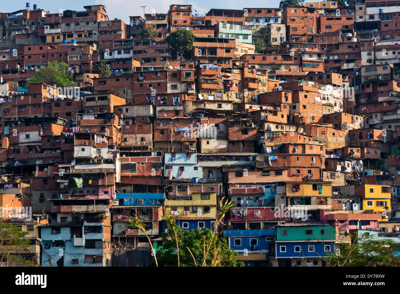 Barrios, slums of Caracas on the hillside, Caracas, Venezuela Stock Photo