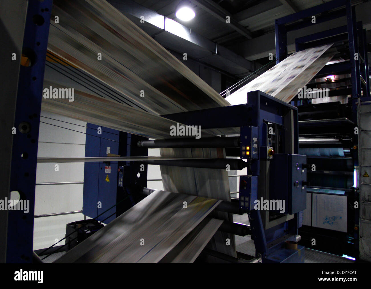 Newspapers rotary printing press Stock Photo