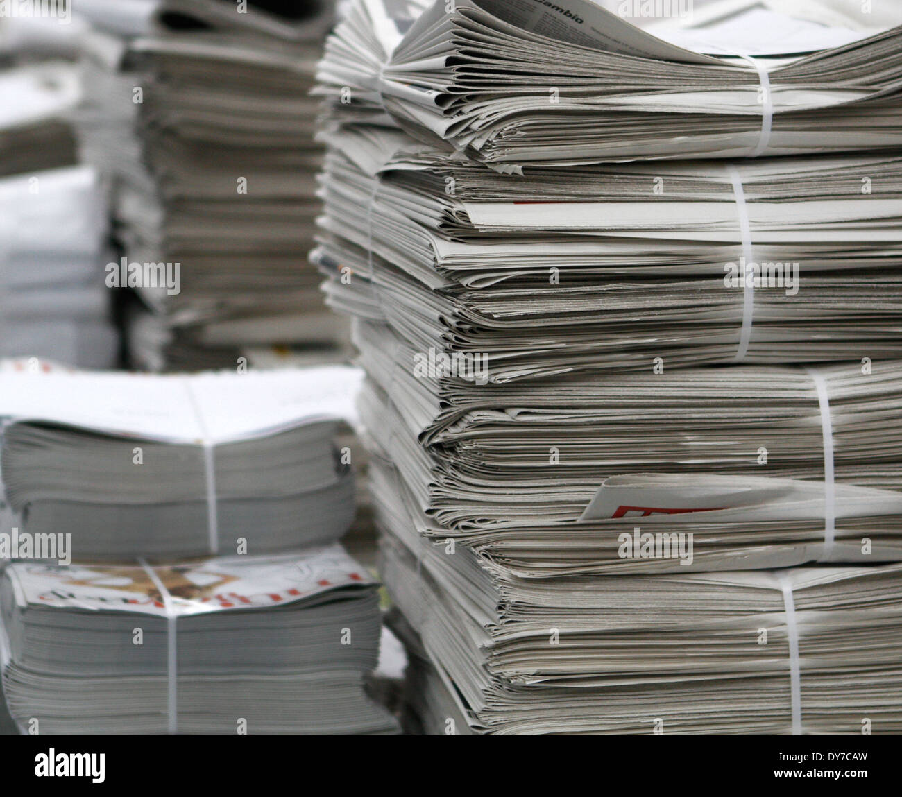 Newspapers rotary printing press Stock Photo