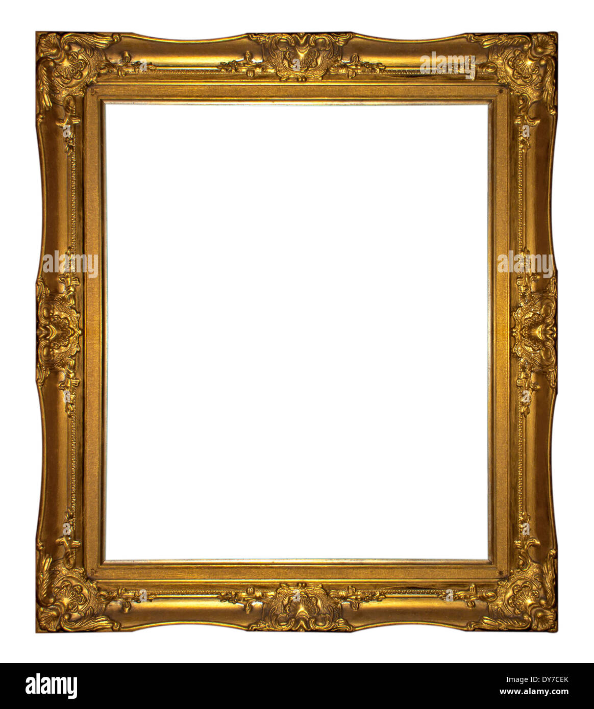 Picture frame gold isolated on black background Stock Photo - Alamy