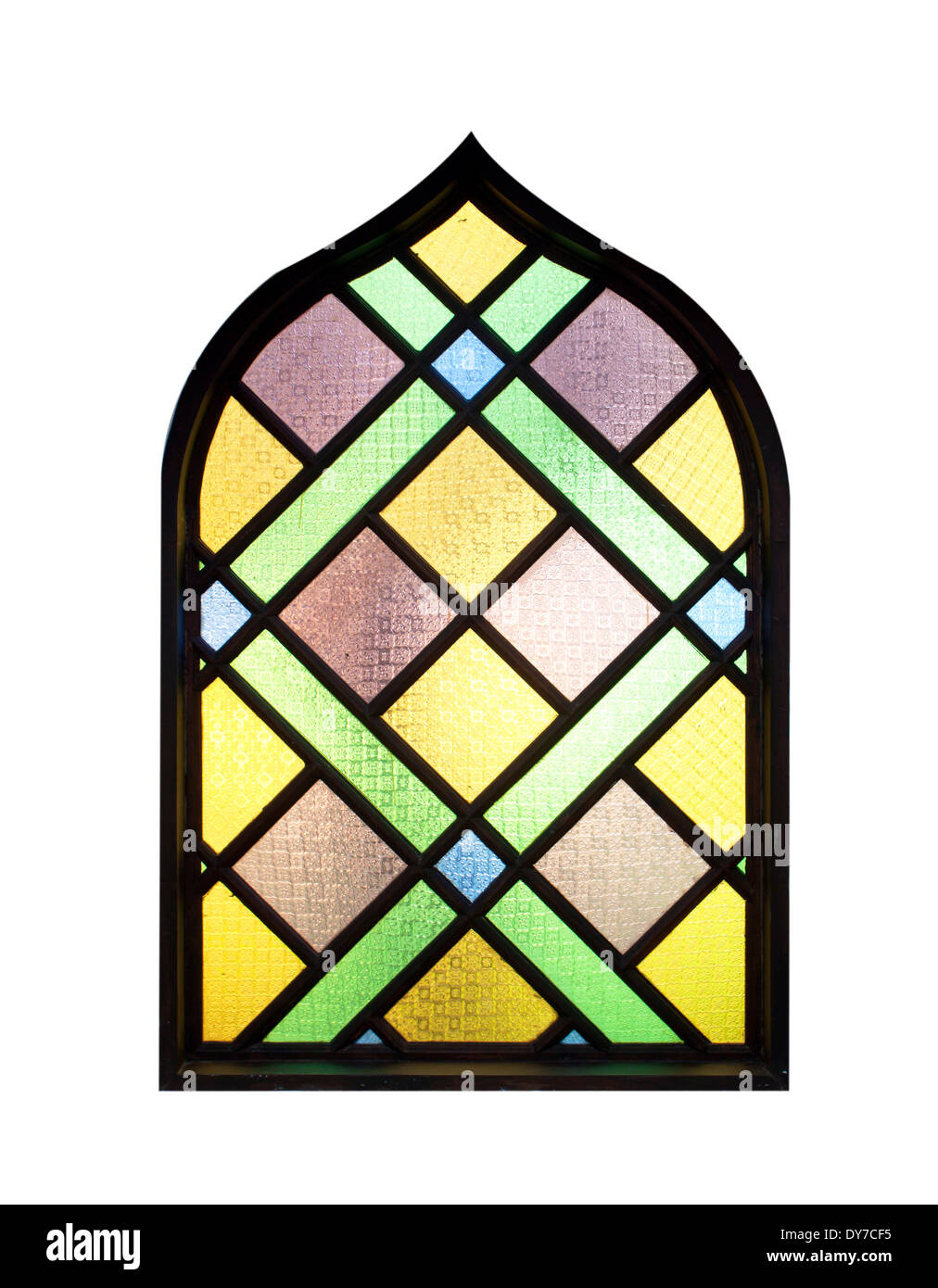 Multicolored glass window isolated on white background Stock Photo Alamy
