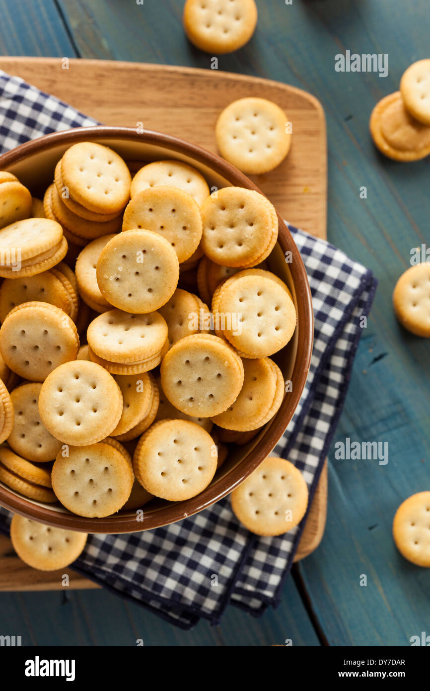 Healthy Peanut Butter Sandwich Crackers in a Bowl Stock Photo Alamy