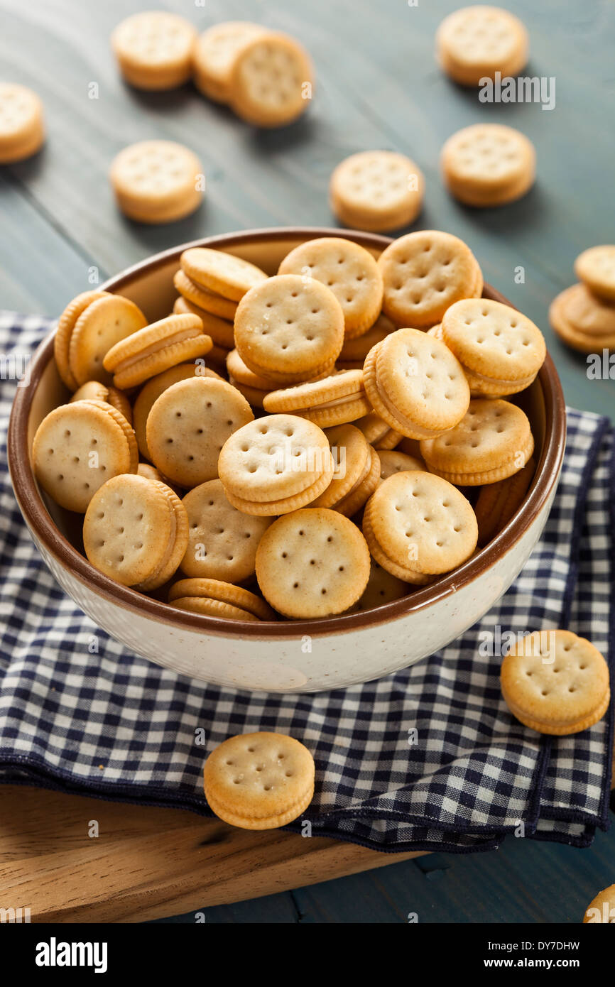 Healthy Peanut Butter Sandwich Crackers in a Bowl Stock Photo Alamy