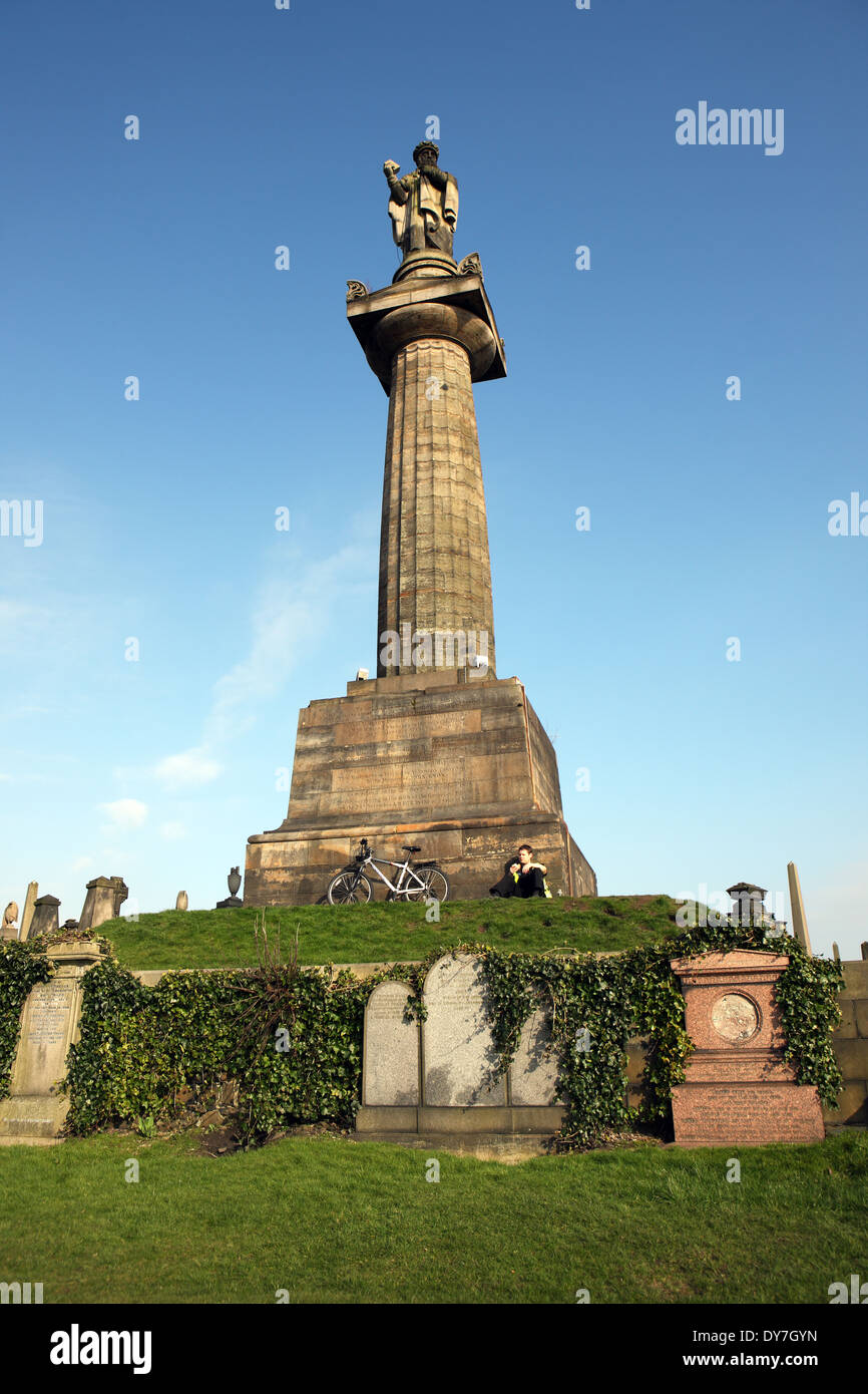 John Knox Statue on top of a 58 ft (17.78m) sandstone column in the