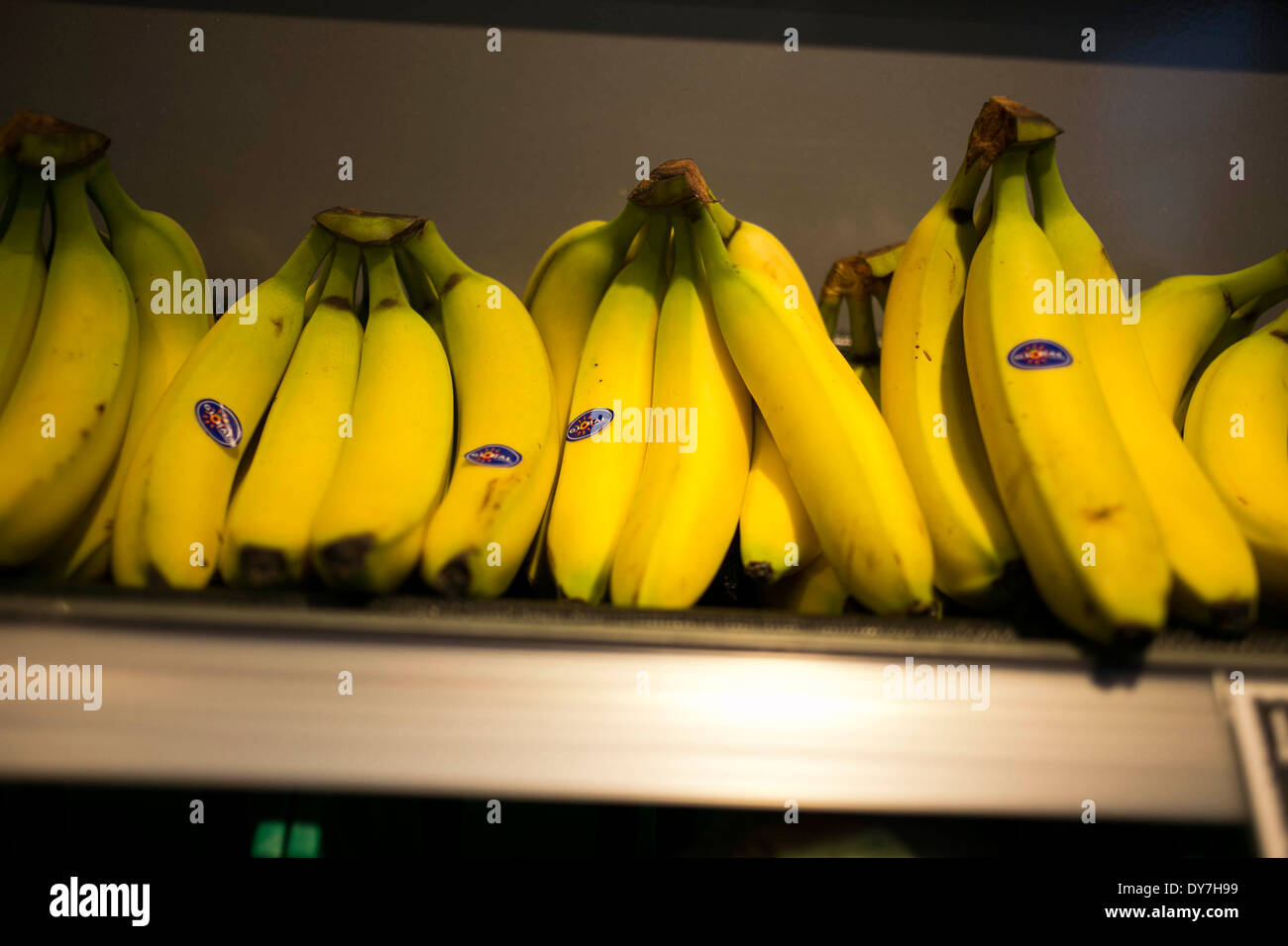 Bananas On Display In A Supermarket Stock Photo 68394069 Alamy