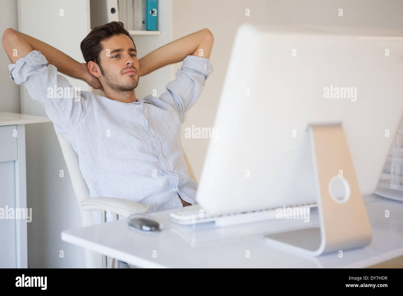 Leaning back hires stock photography and images Alamy