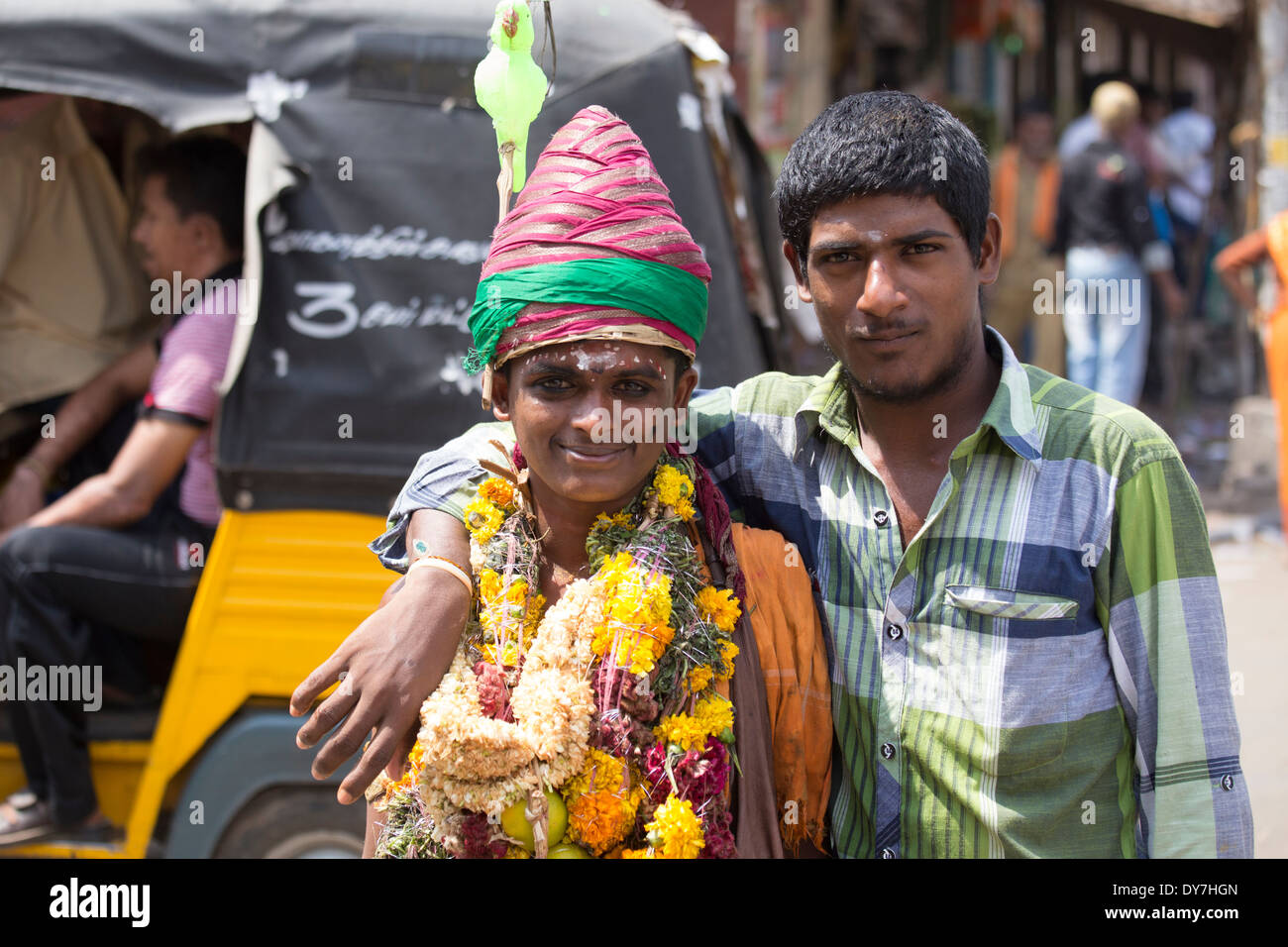 Young man in costume during the Chithirai Thiruvizha Hindu Festival,  Madurai, India Stock Photo - Alamy