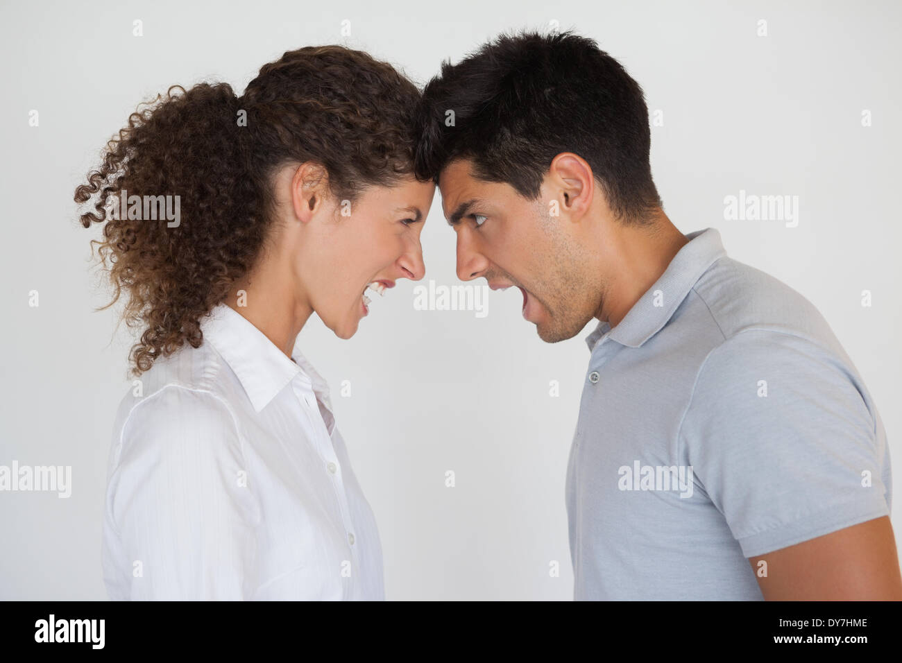 Casual business partners having an argument Stock Photo